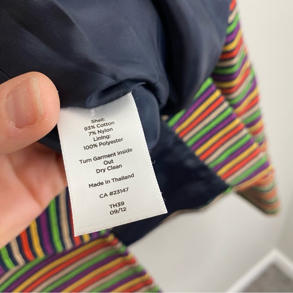 Talbots Rainbow Striped Blazer Button Up Jacket Women’s Size‎ Large - Picture 4 of 8